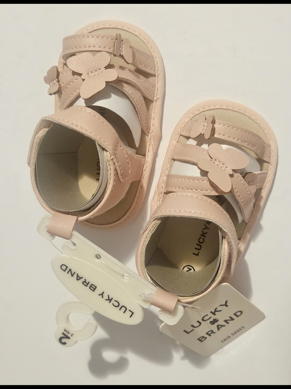 Lucky Brand Blush Pink Butterfly Baby Sandals